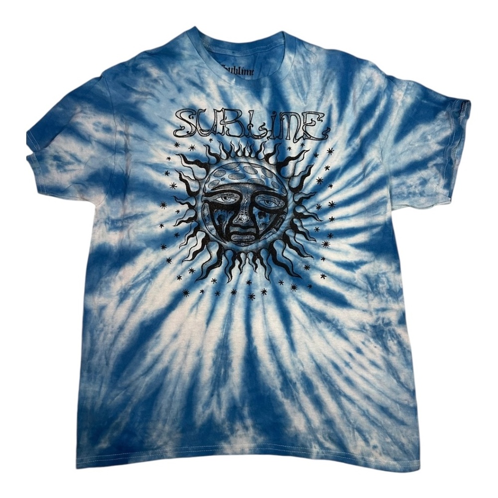 blue tie dye sublime band tee